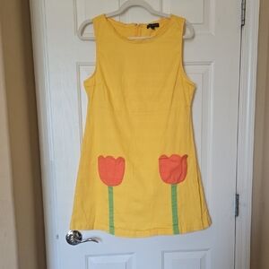 Smak Parlour UNIQUE VINTAGE KAWAII Yellow DRESS CUTE BOLD ARTSY BOLD RETRO LARGE